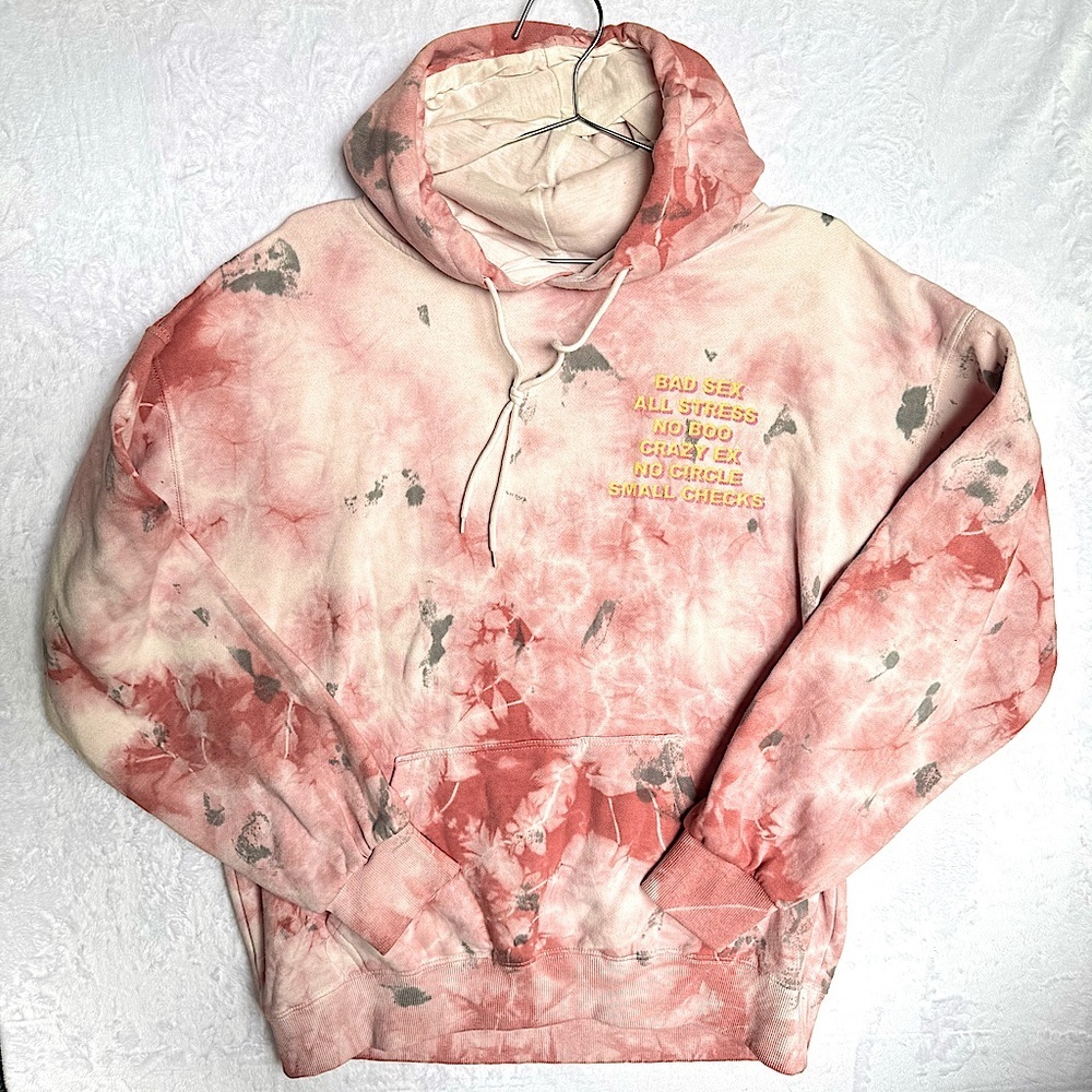Assholes Live Forever Pink Tie Dye Hoodie Funny Rude Inappropriate Uncensored